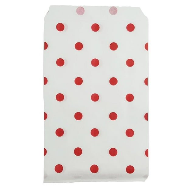 Lots of 100 Red Polka Dot Merchandise Bags Gift Bags Store Bags Paper Bags